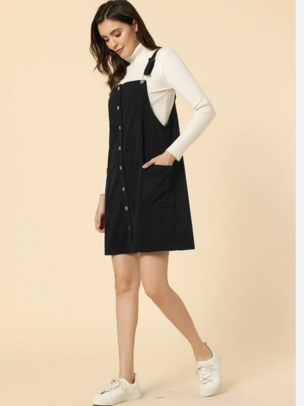 Tinsel Town Velvet Mini Skirtall Jumper - Black - Size S - Y2K Boho